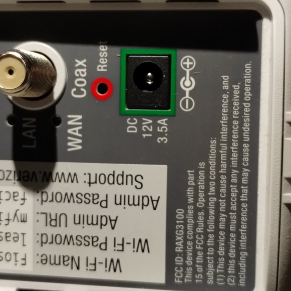 Verizon FiOS WiFi router G3100 used no cords - Picture 4 of 5